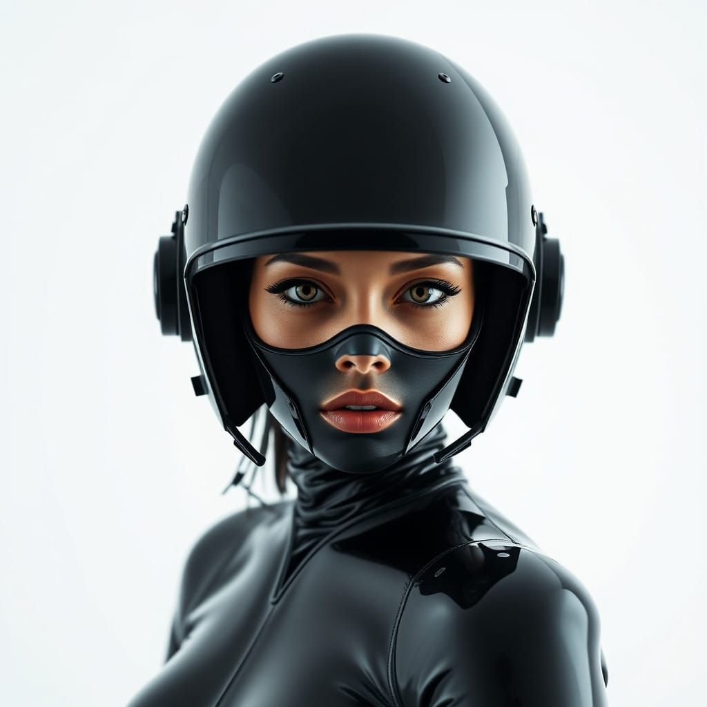 Sleek Figure Embodies Digital Chaos in Futuristic Minimalism