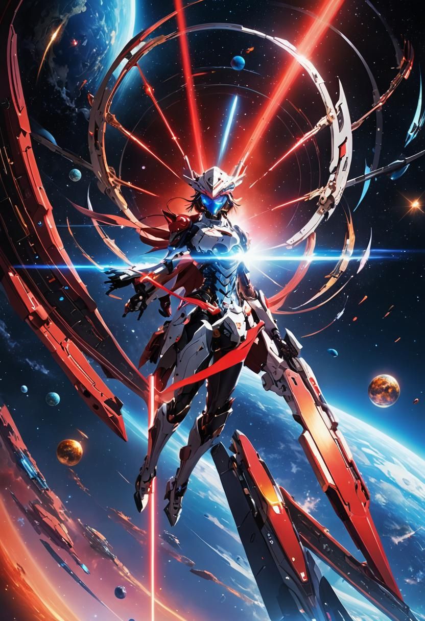 Anime Girl Nintendo Switch in Space