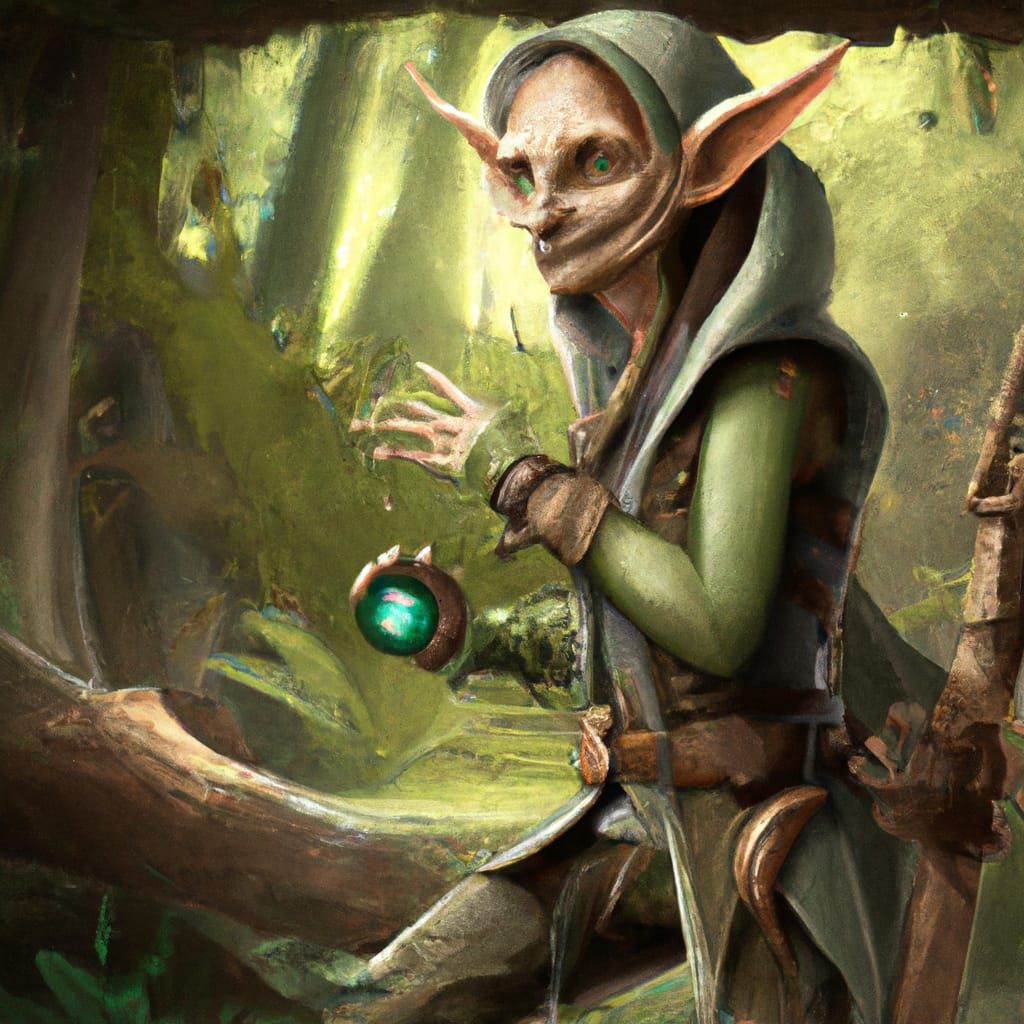 Detailed Fantasy Artwork of a Goblin Archer