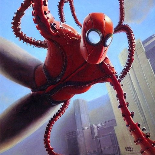 Doctor Octopus Oil Painting by James Gurney Style