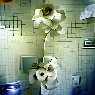 Toilet Paper Flower in Soft Lighting
