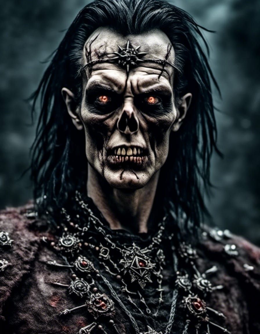 Creepy Undead Necromancer in Dark Fantasy Style