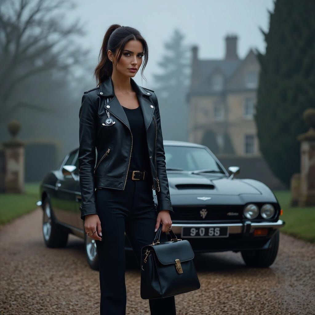 Confident Doctor Beside Sports Car in Cinematic Style
