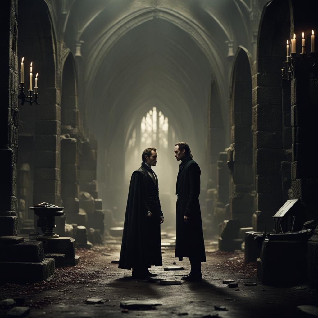 Gothic Vampire Magician in Dark Fantasy World