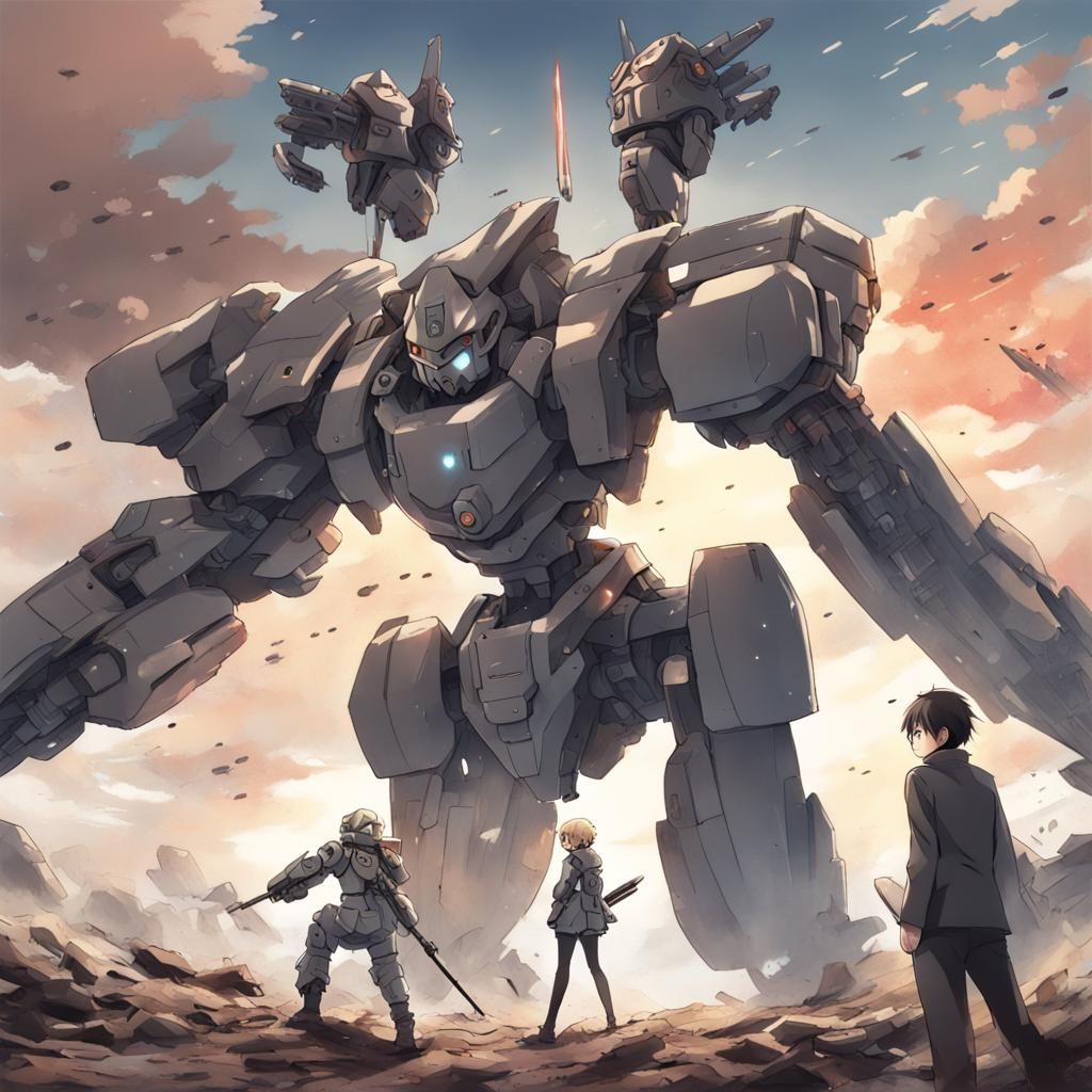 Anime Battle Scene: Person vs. Mech