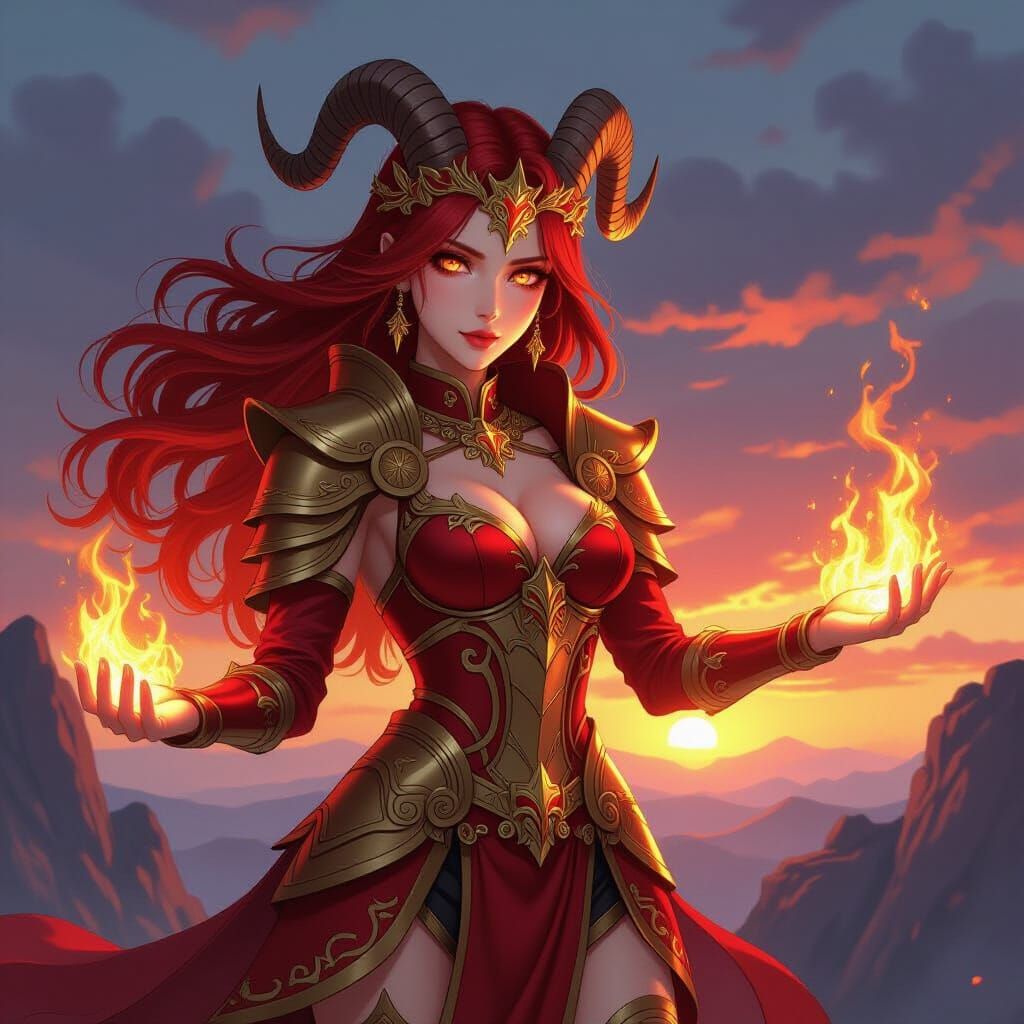 Aries Manhwa Character in Ornate Armor