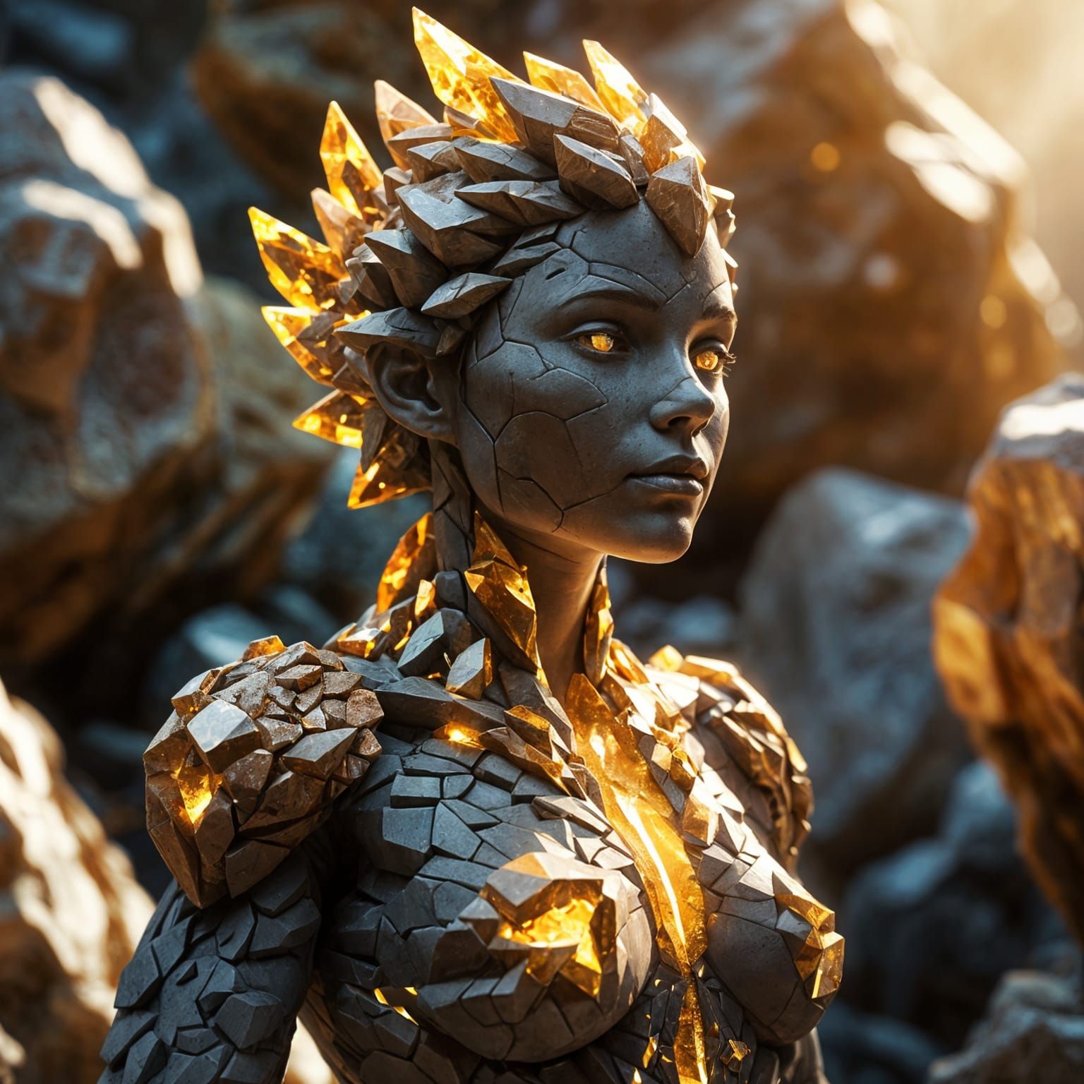 Female Stone Elemental Mineral Masterpiece