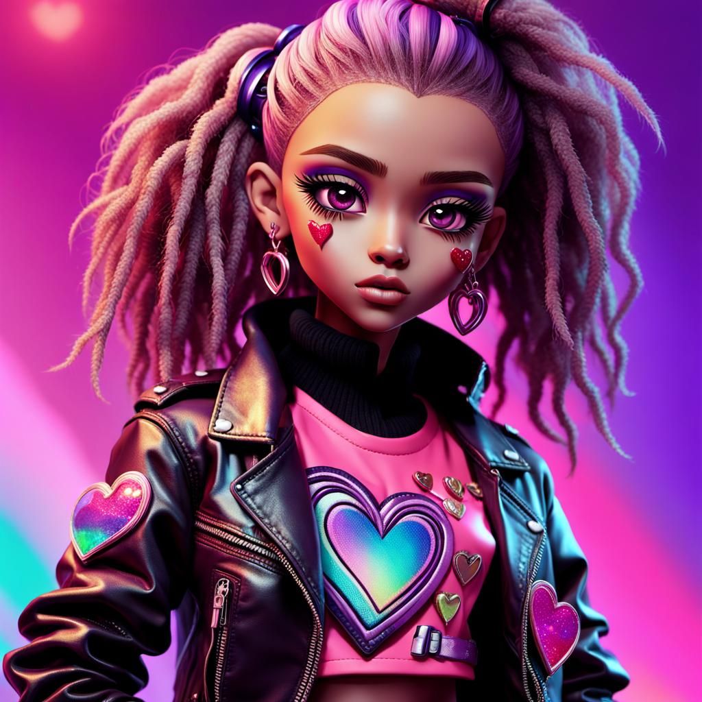 Heartpunk Anime Character in Vibrant Digital Art