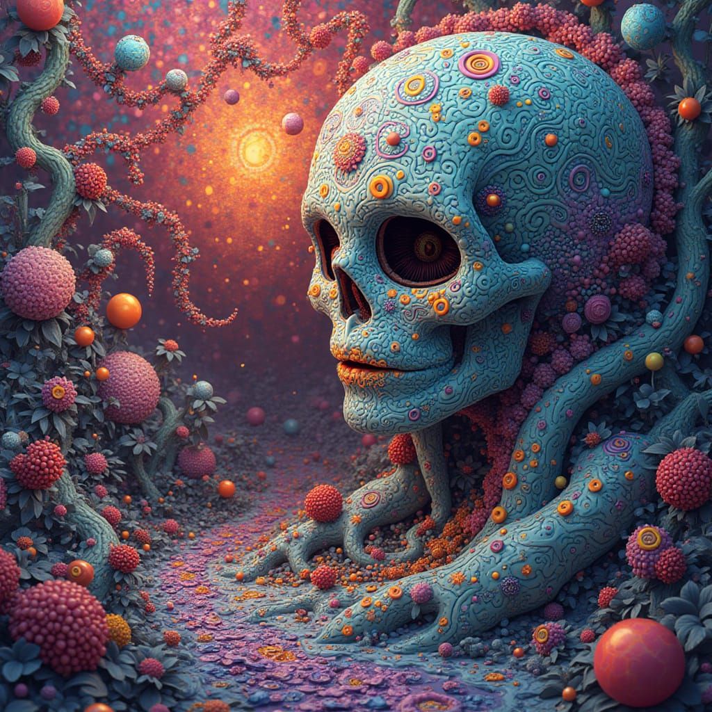 Psychedelic Abstract Shapes with 3D Shading