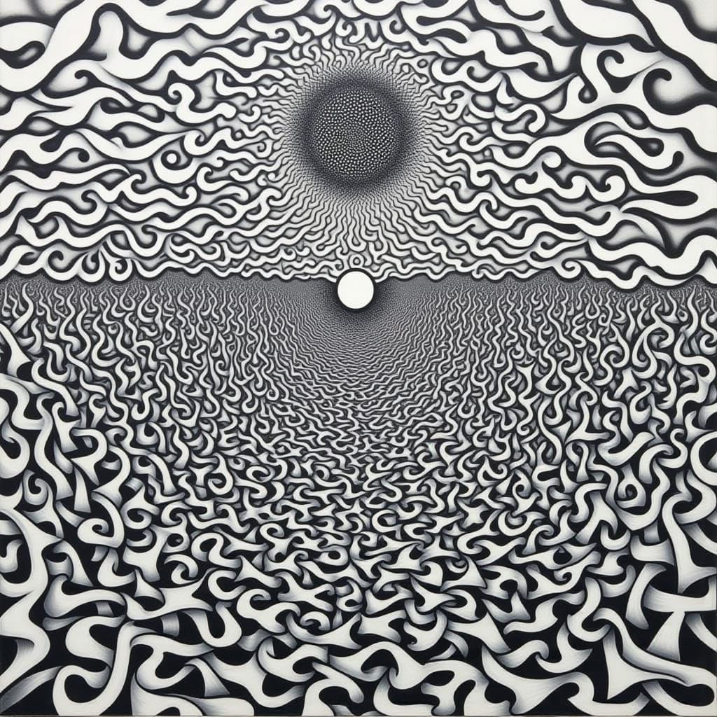 Ethereal Cityscape on a Black Sand Beach