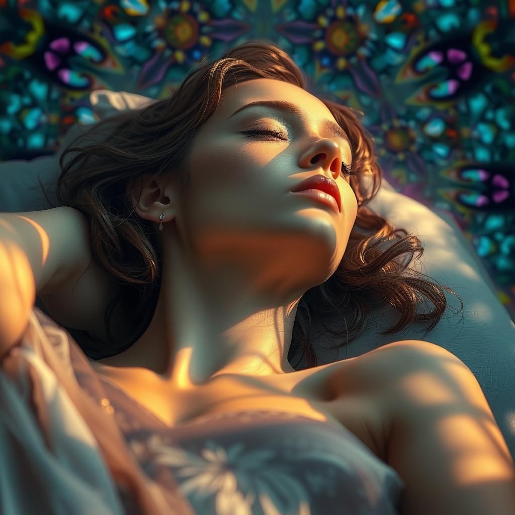 Ethereal Woman's Spirit Ascends in Splash Art Style