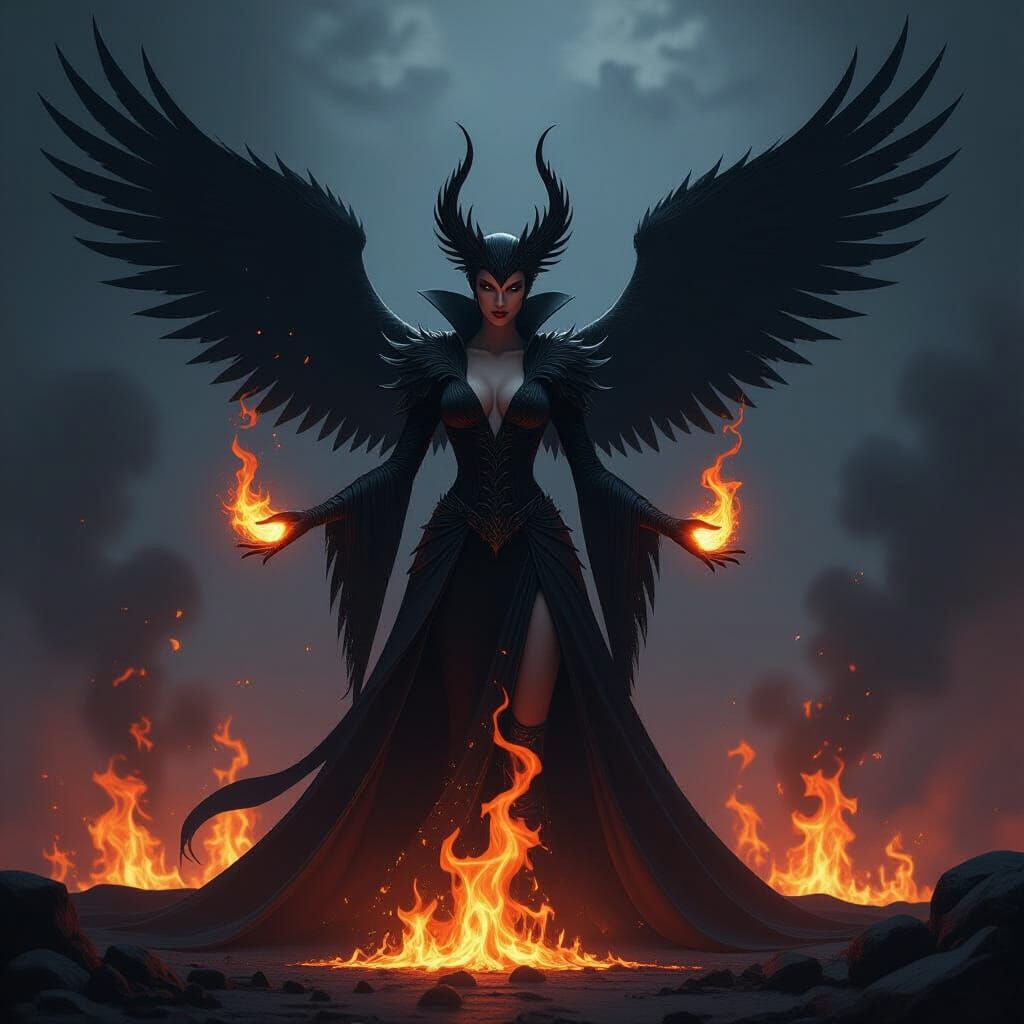 Dark Phoenix Fire Queen of Shadows and Flame