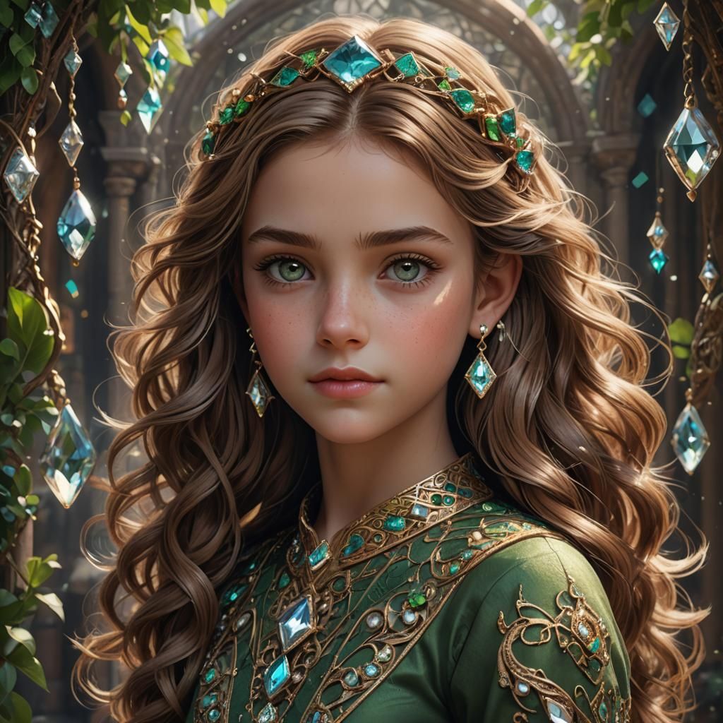 Pretty Girl with Diamond Earrings: Fantasy Concept Art