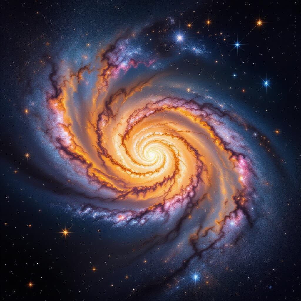 Detailed High-Resolution Image of a Spiral Galaxy