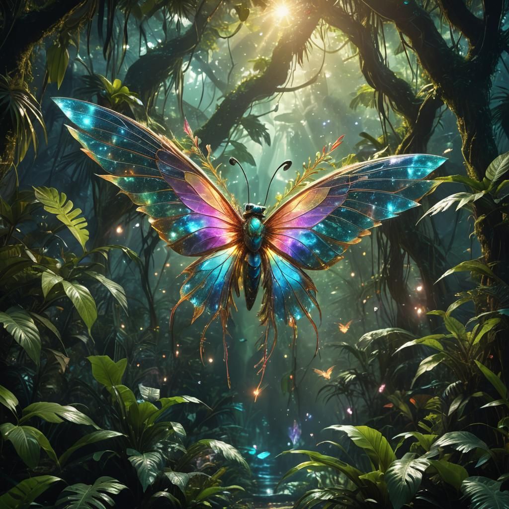 Ethereal Creature in Visionary Fantasy Jungle