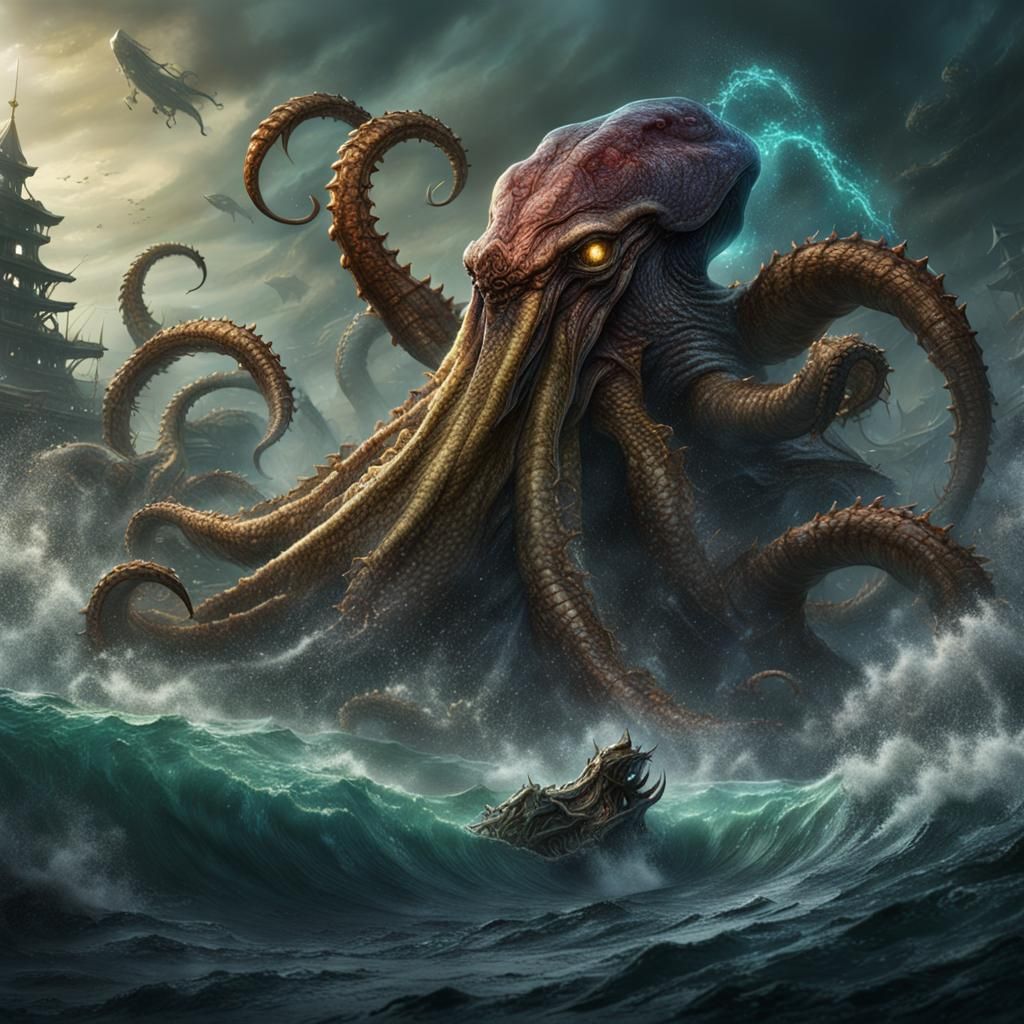 Kraken vs Leviathan: Deep Sea Fantasy Battle