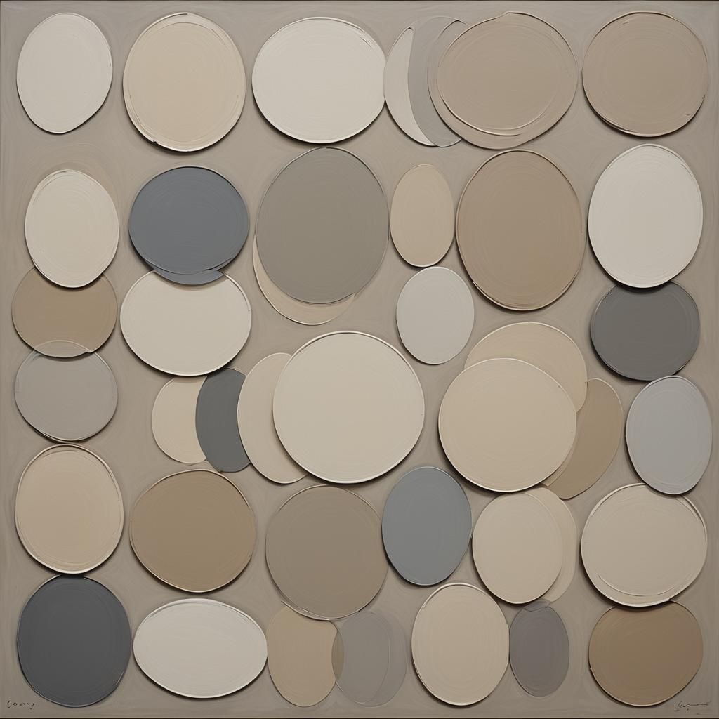 Minimalist Ovals in Beige and Grey: Gurney Style