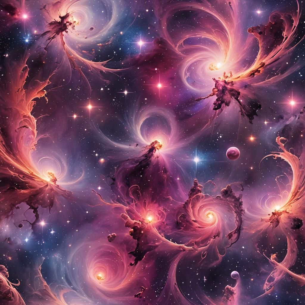 Love as a Cosmic Surrealism Galaxy in Space