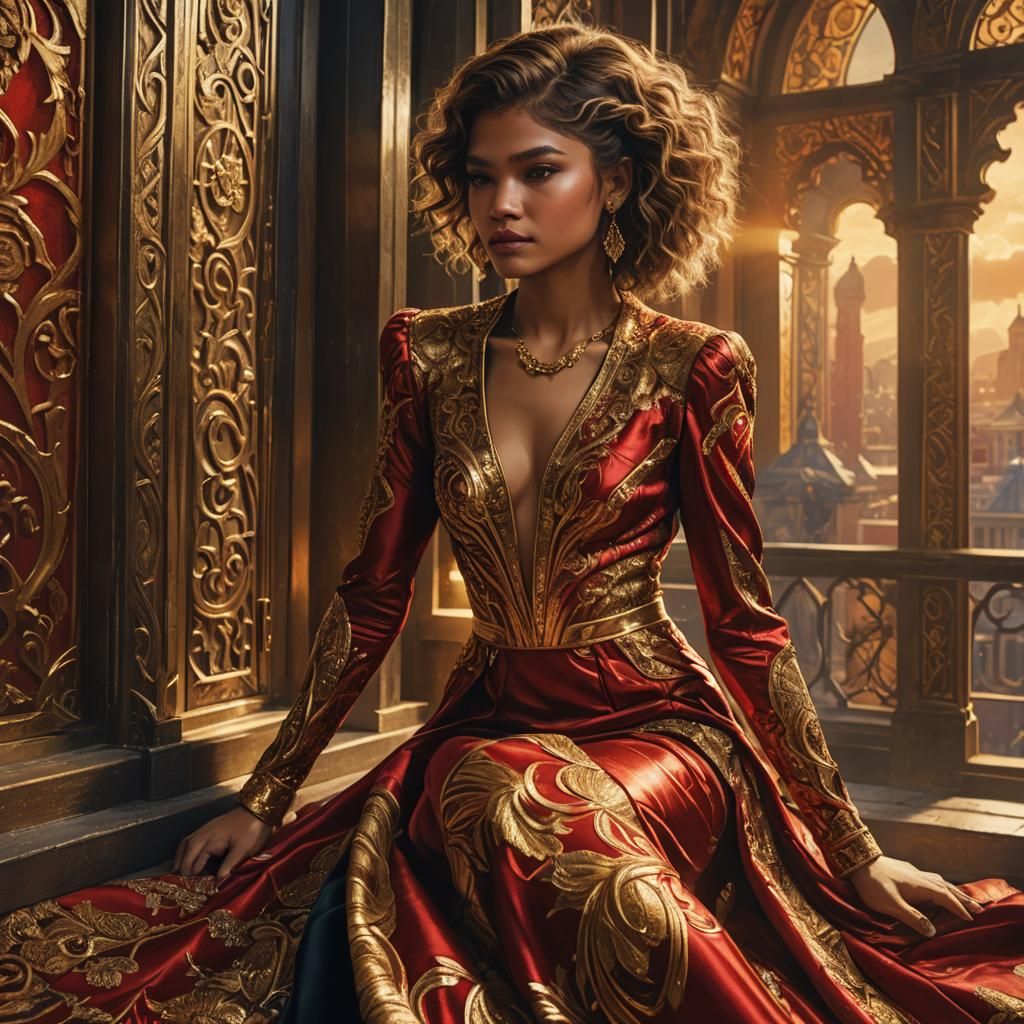 Zendaya in Silk Gown: Fantasy Concept Art
