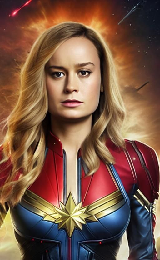 Brie Larson as Cyberpunk Superhero in Hyperrealistic HDR Por...