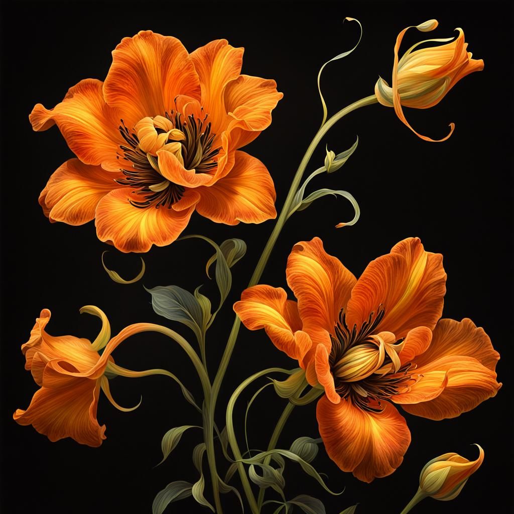 Celestial Bloom Against the Void: A Surreal Image