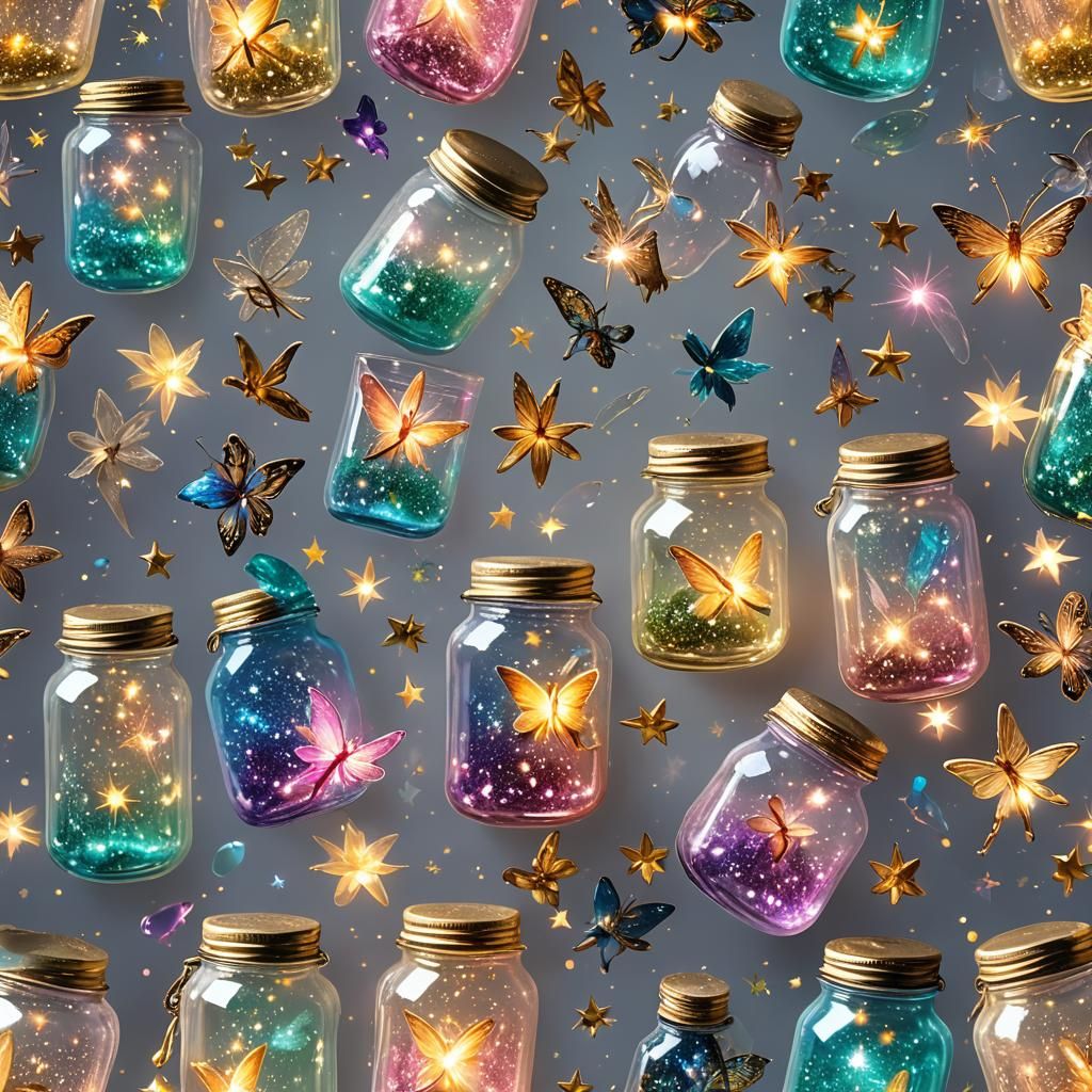 Sparkling Fairy Dust in Hyper-Realistic Glass Jar