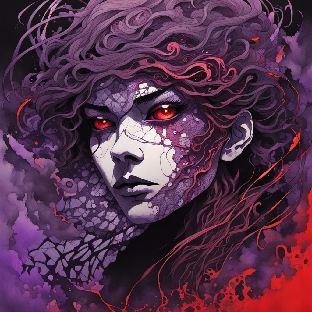 Eldritch Silhouette in 80s Anime Style