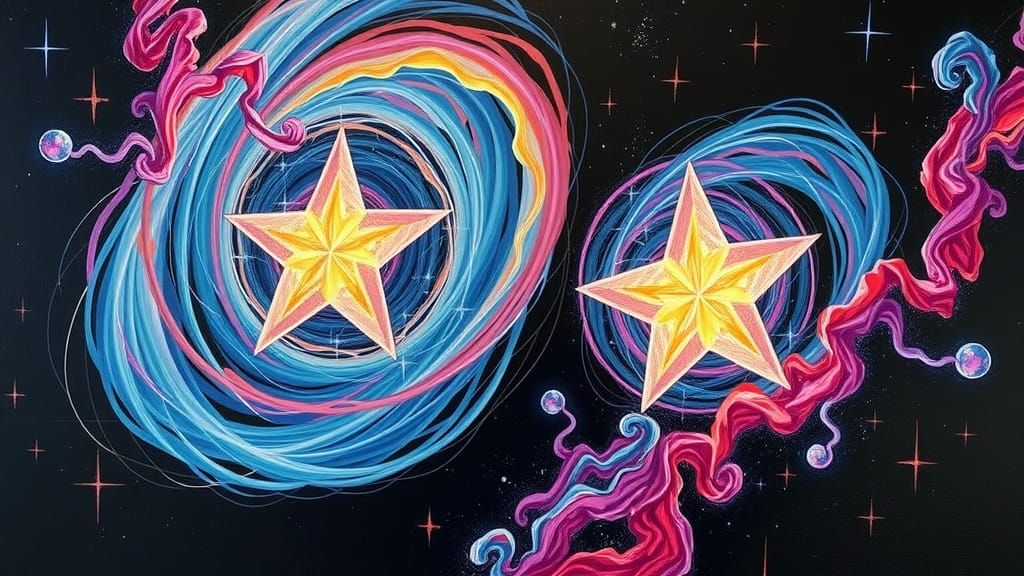 Iridescent Plasma Maelstrom of Newborn Stars as Impasto Oil