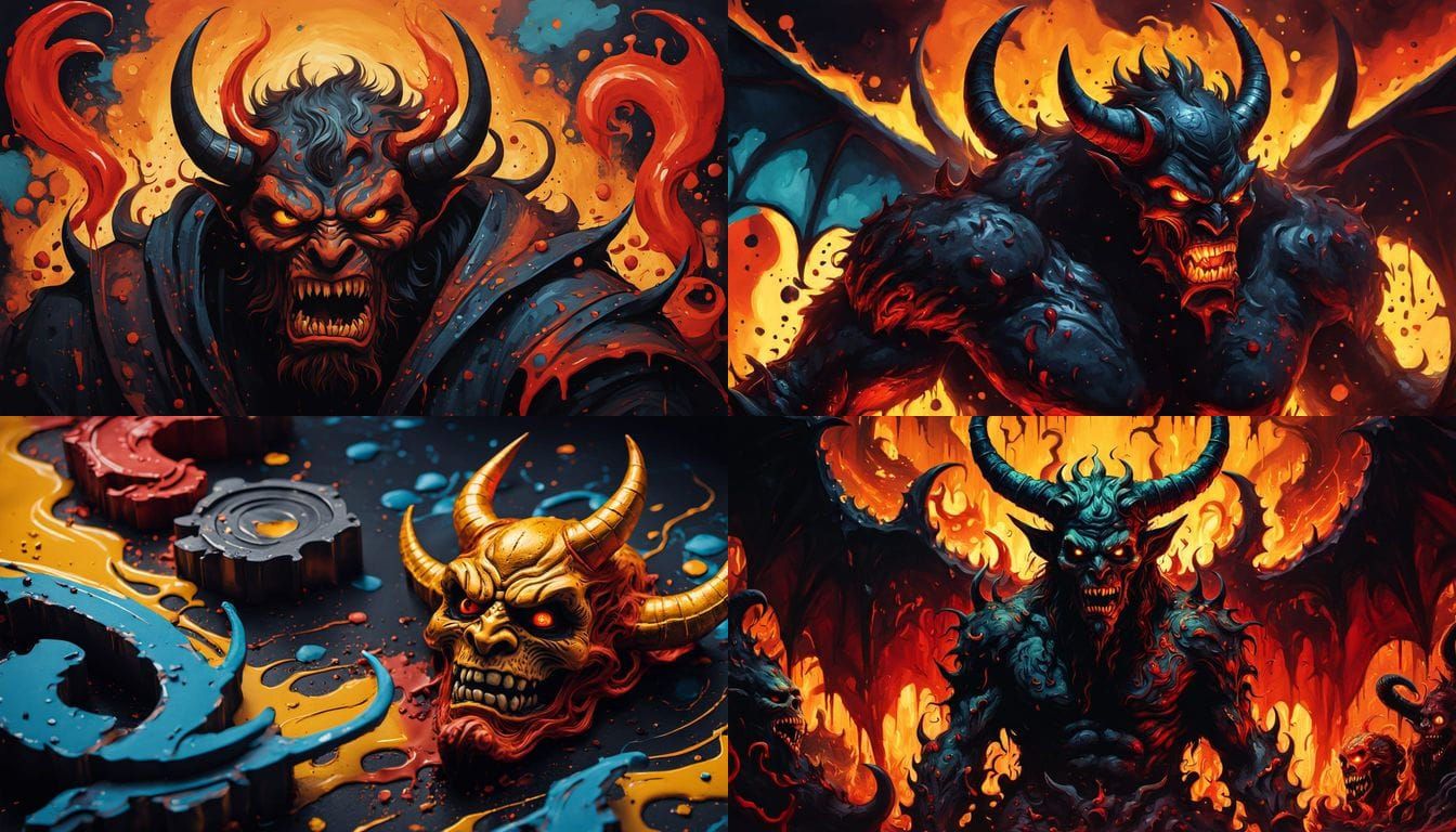 Postage Stamp of Satan and Demons: Cinematic Art