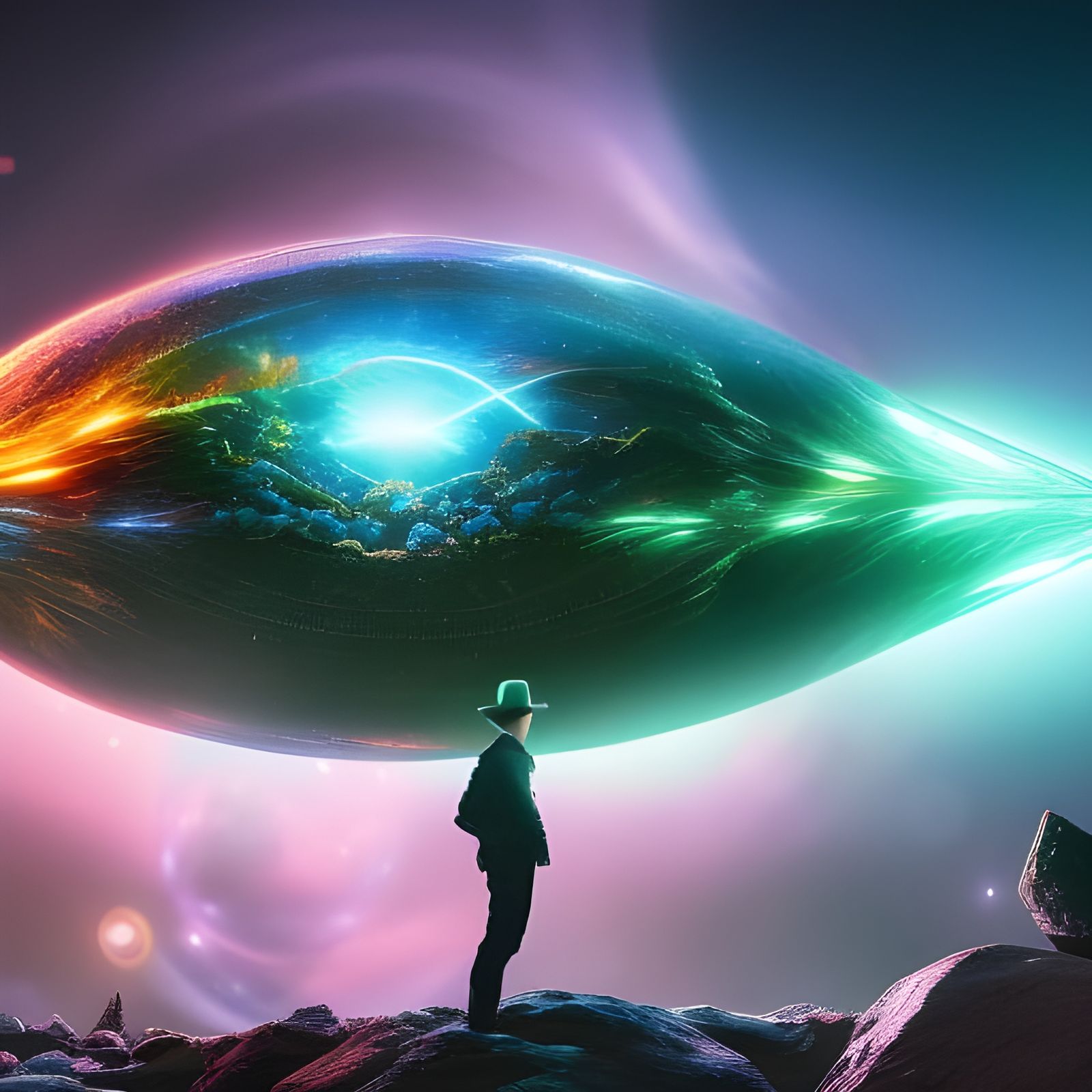 Detailed Fantasy Quantum Creature Portrait in Macro