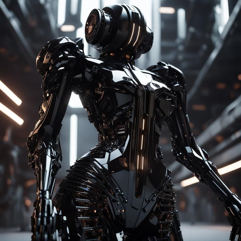 Futuristic Sci-Fi Mech Details in Polished Metal