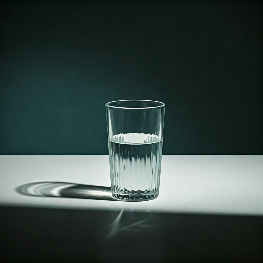Minimalist Glass Still Life in Surreal Realism Style