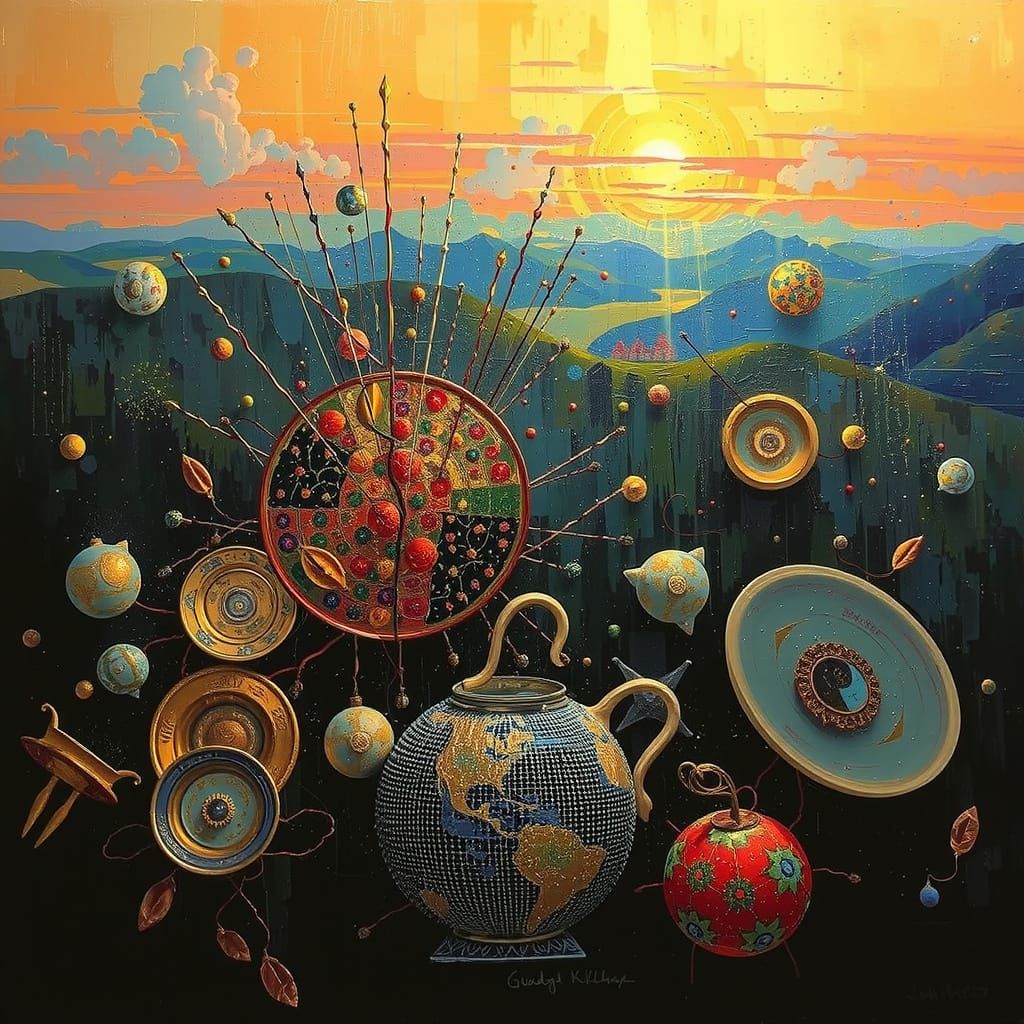 Psychedelic Expressionist Landscape in Oil