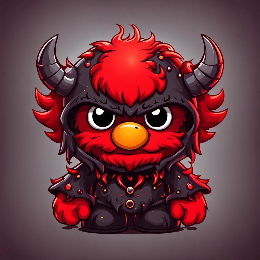 Evil Chibi Elmo with Horns