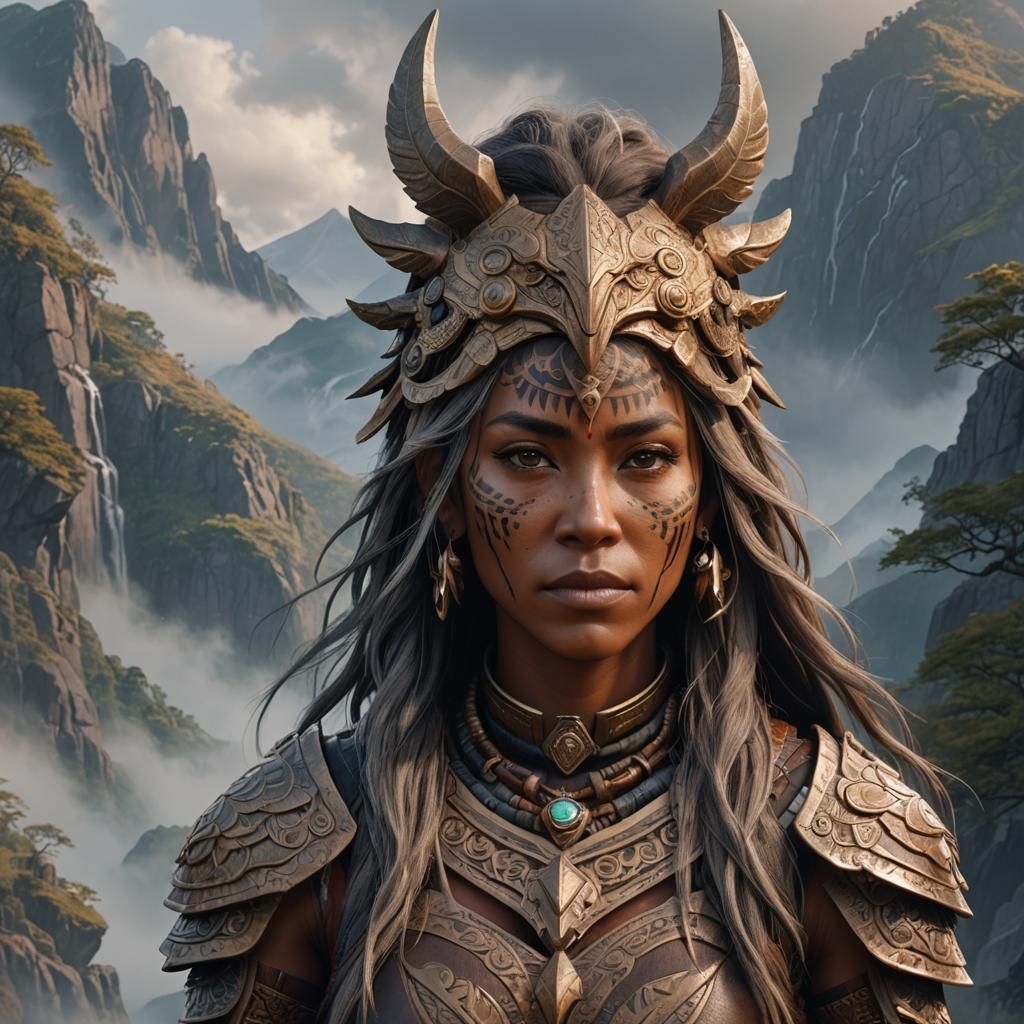 Bronze Age Woman Portrait in Anime Style