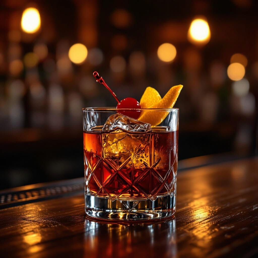 Añejo Old Fashioned Cocktail in Dim NYC Bar