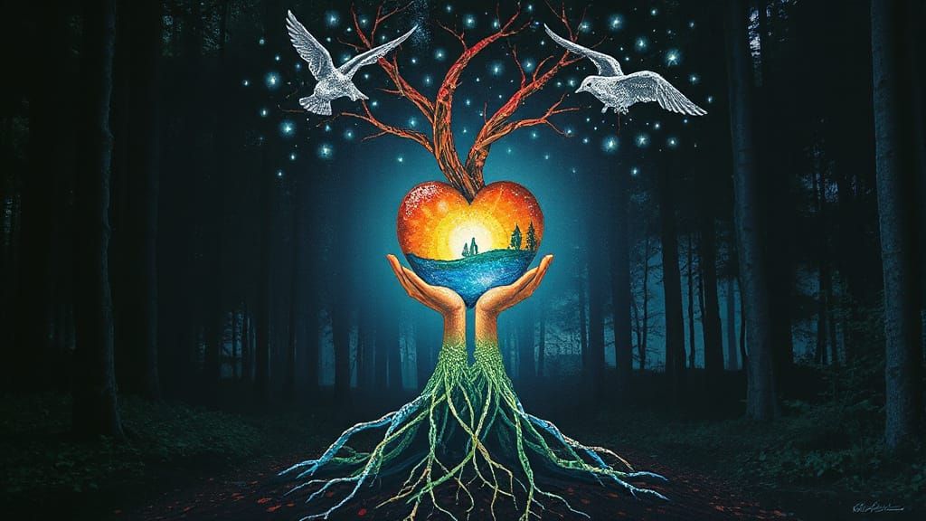 Ethereal Being Blossoms from Forest Floor in Bioluminescent ...