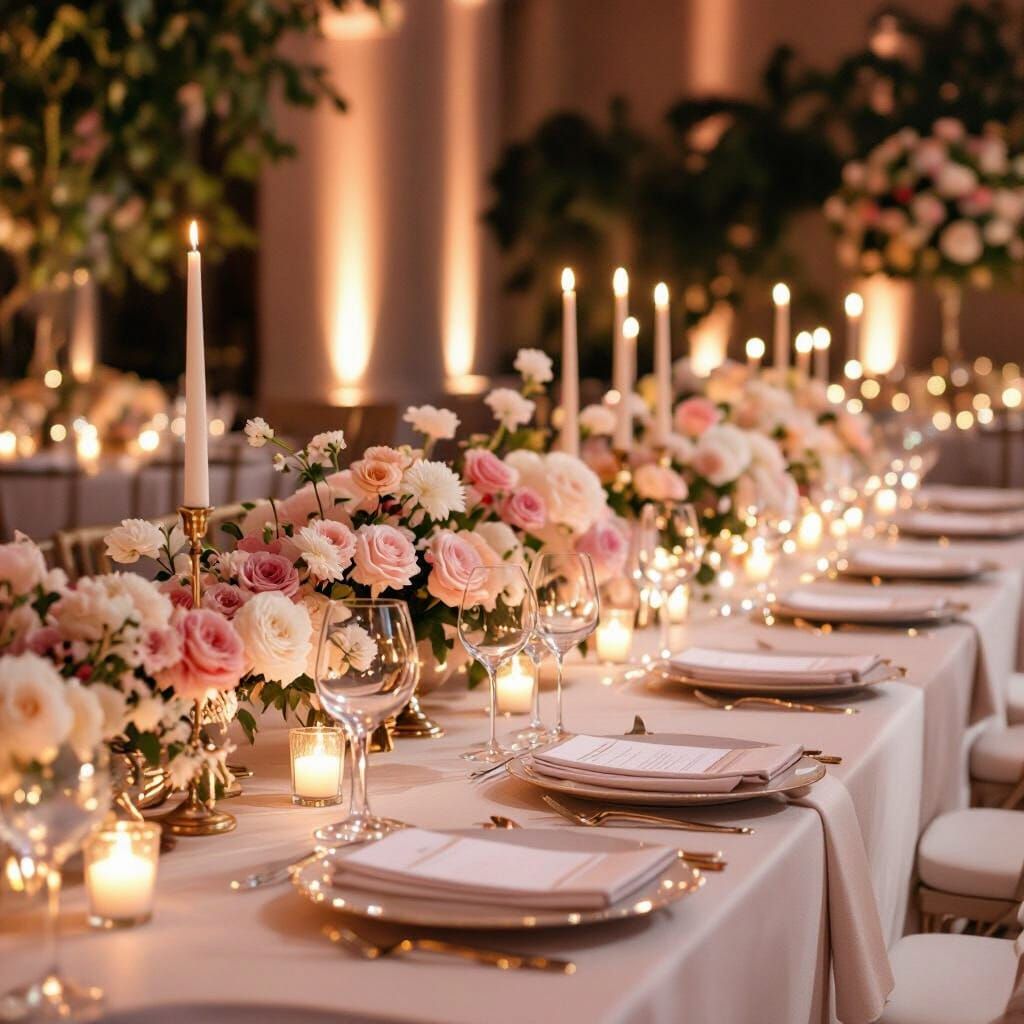 Elegant Wedding Table Decor in Pastel Colors