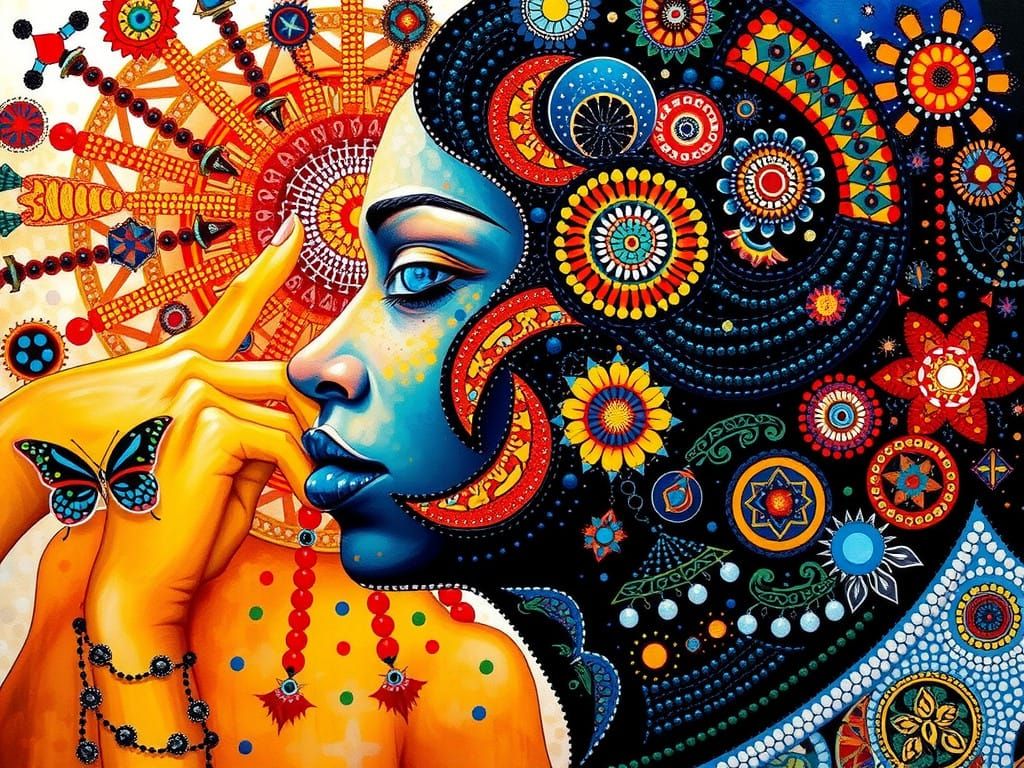 Surreal Abstract Mosaic Captures Inner Complexity