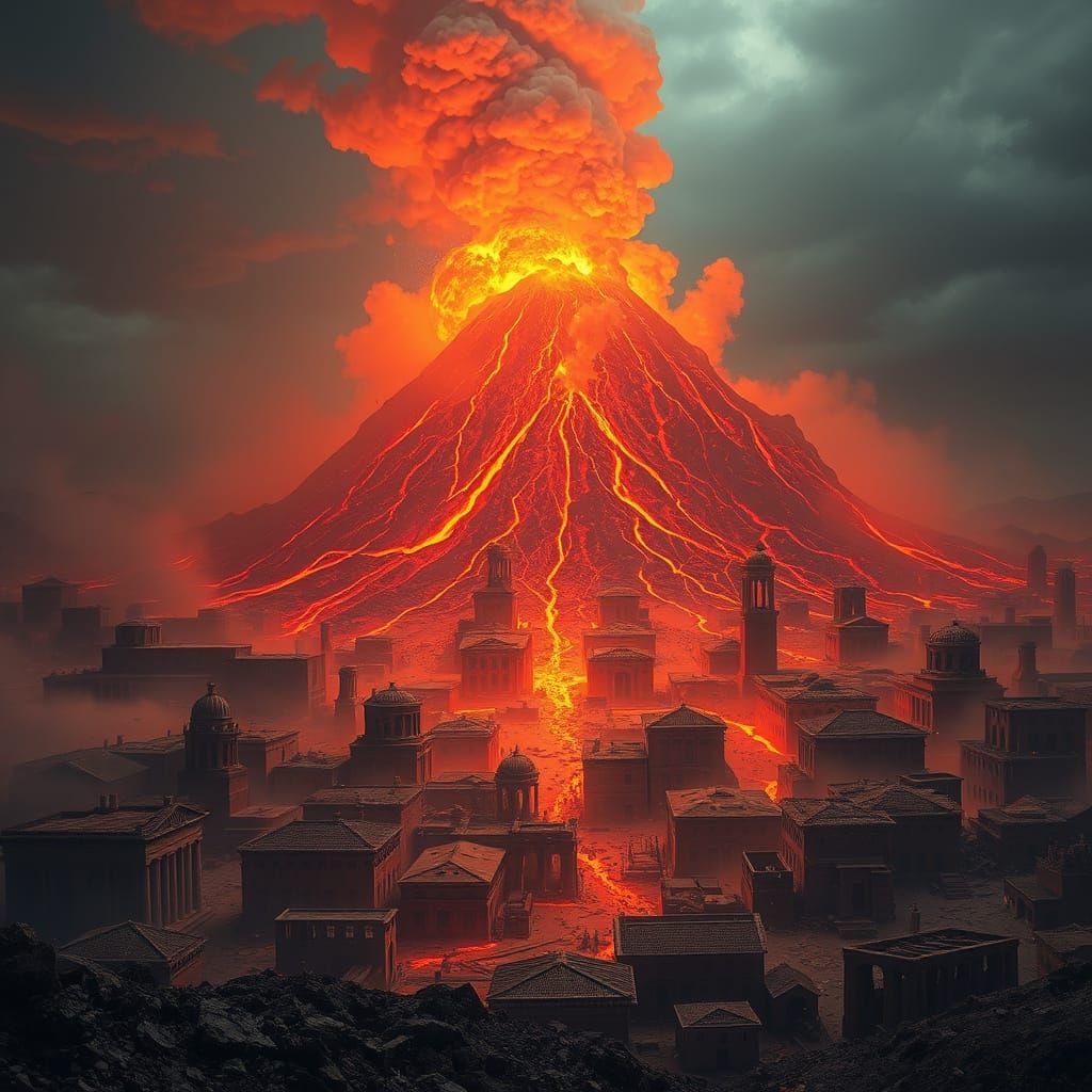 Pompeii Consumed by Cataclysmic Volcanic Fury