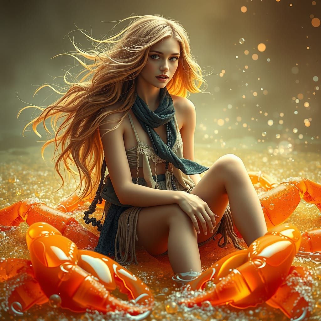 Gummy Crab Rider in Dreamlike Soda Sea