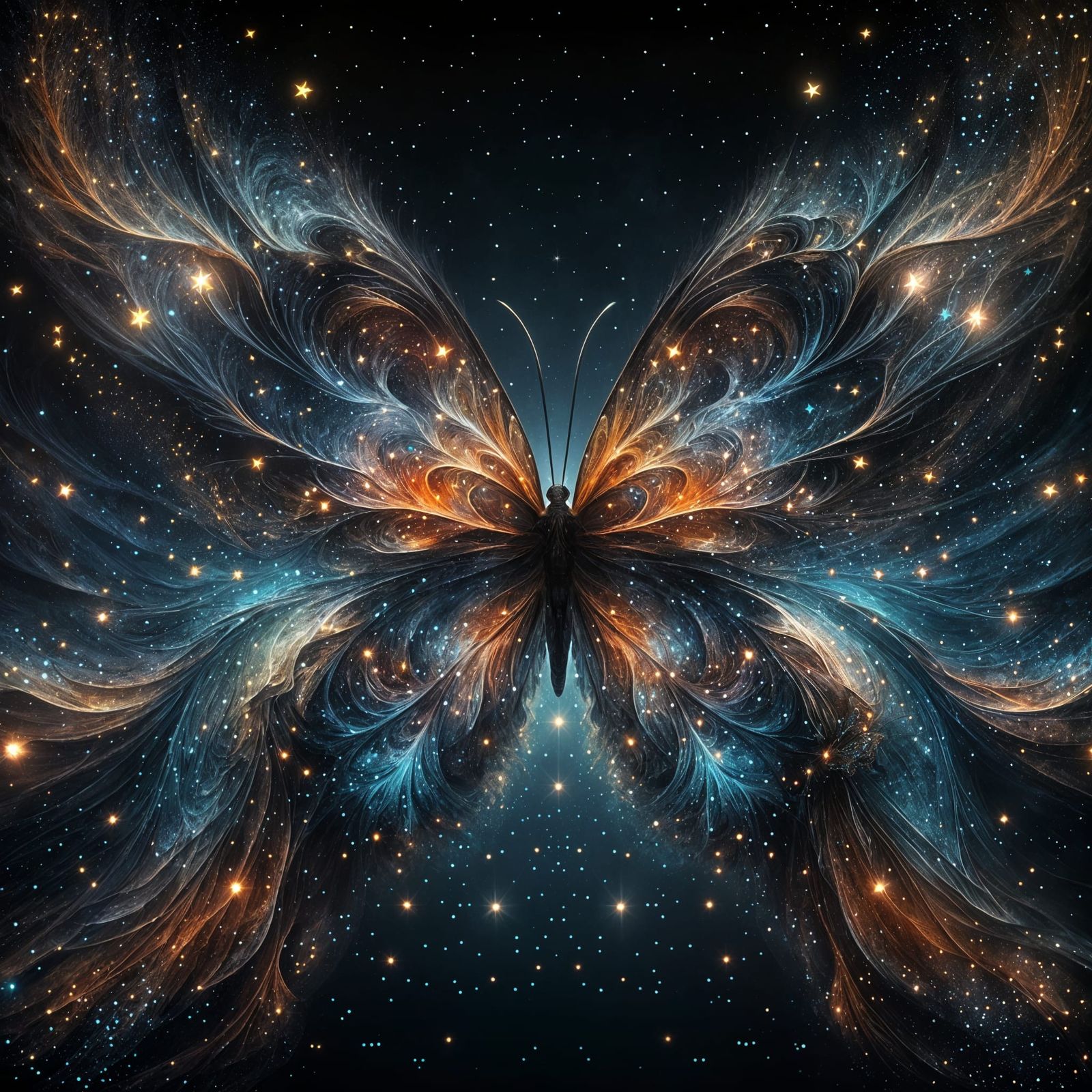Butterfly Starry Sky Illusion: Fantasy Concept Art