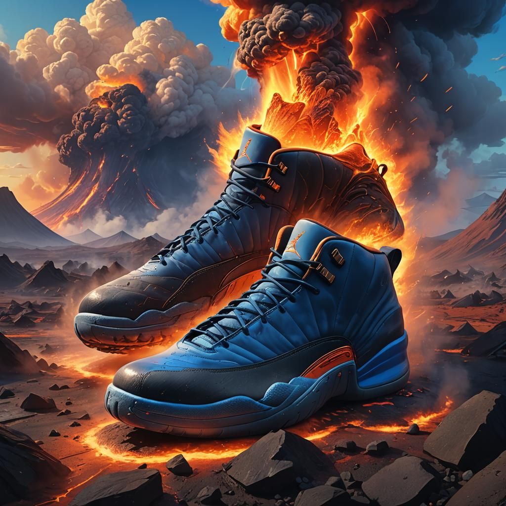 Jordan 12 Erupts in Volcanic Fantasy Art
