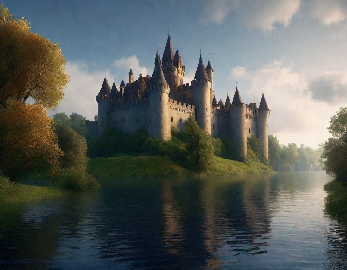 Misty Medieval Castle: Fantasy Matte Painting