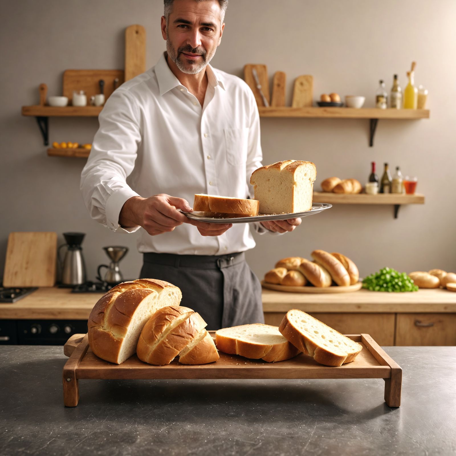 Man Enjoying Toast in Hyperrealistic HDR