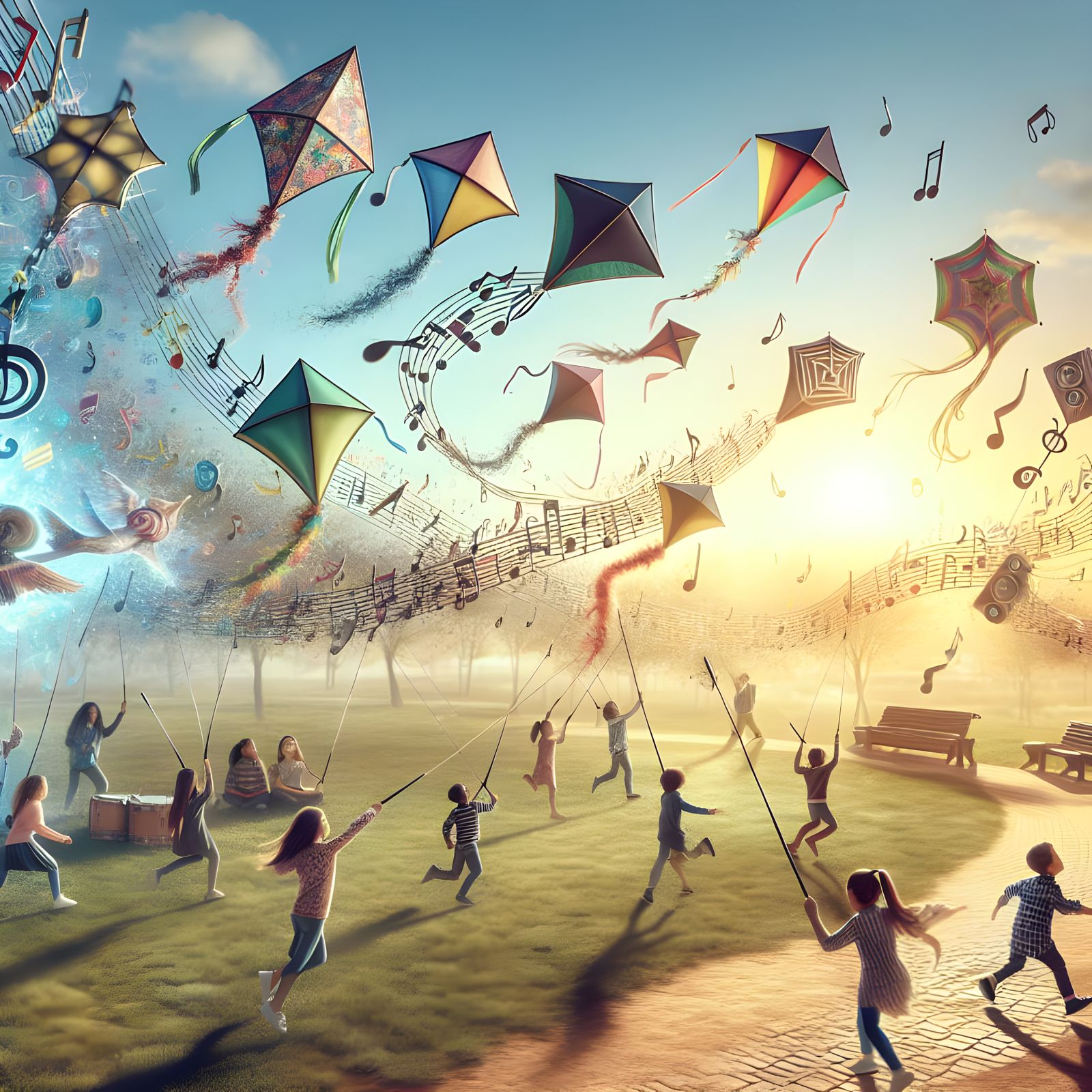 Joyful Kite Symphony in Vibrant Colors