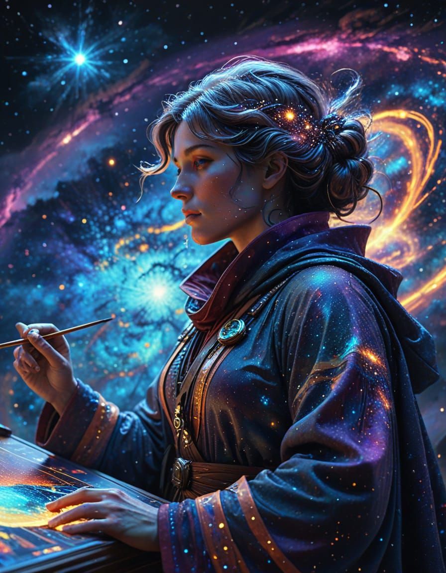 Celestial Cartographer Mapping Galaxies with Stardust Brushe...