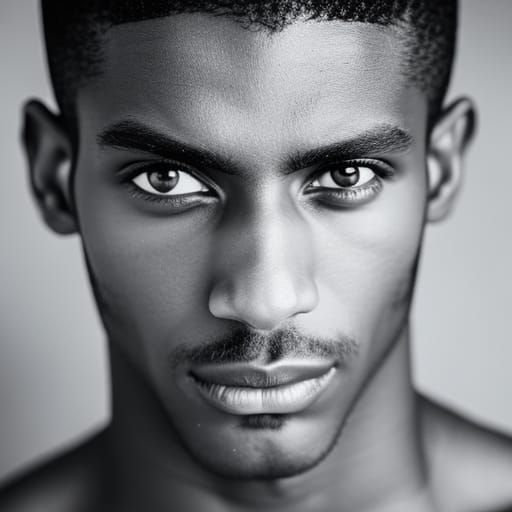 Handsome Young Man Portrait in Ambient Light