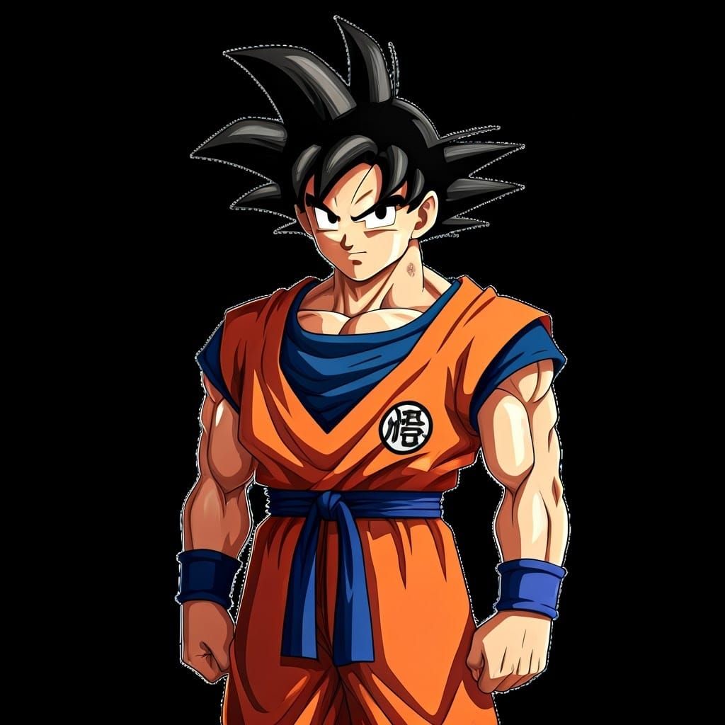 Heroic Anime Warrior in Vibrant Orange Gi