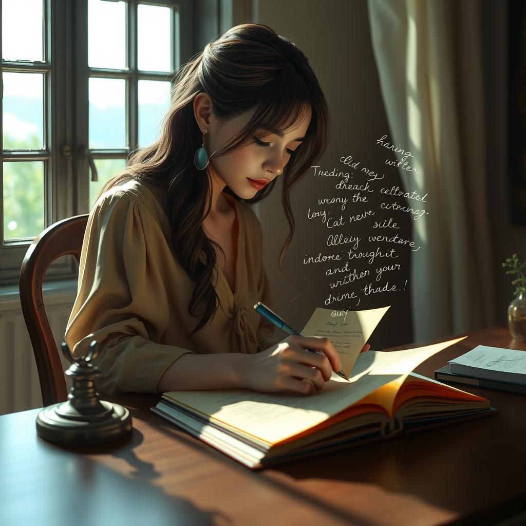 Woman's Letter Dissolving in Gentle Morning Light